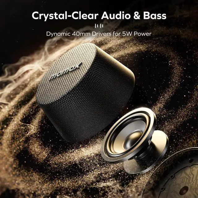 Alt view image 4 of 6 - MOMAX Magnetic Phone Stand Wirelwss Speaker - Portable Mini Wireless Speaker Cellphone Holder with Premium Metallic Finish, Strong Magnet for iPhone/Travel/Home/Office/Car