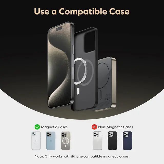 Alt view image 6 of 7 - MOMAX Magnetic Power Bank 10000mAh, 20W Fast Charging, Wireless Portable Charger for iPhone 16/15/14/13/12 Series, Magsafe Compatible, USB-C Cable Included