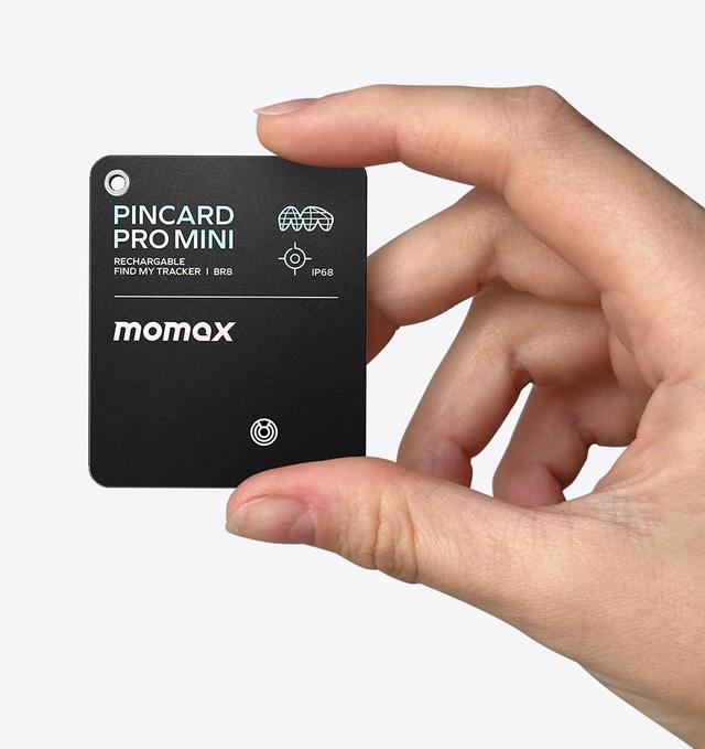 Alt view image 6 of 6 - Momax Rechargeable Wireless Tracker,  iOS Only, Key Finder IP68 Waterproof, Up to 328ft Range, Smart Tracking Tag for Keys, Bags, Luggage, Wallet and More, Mini Size