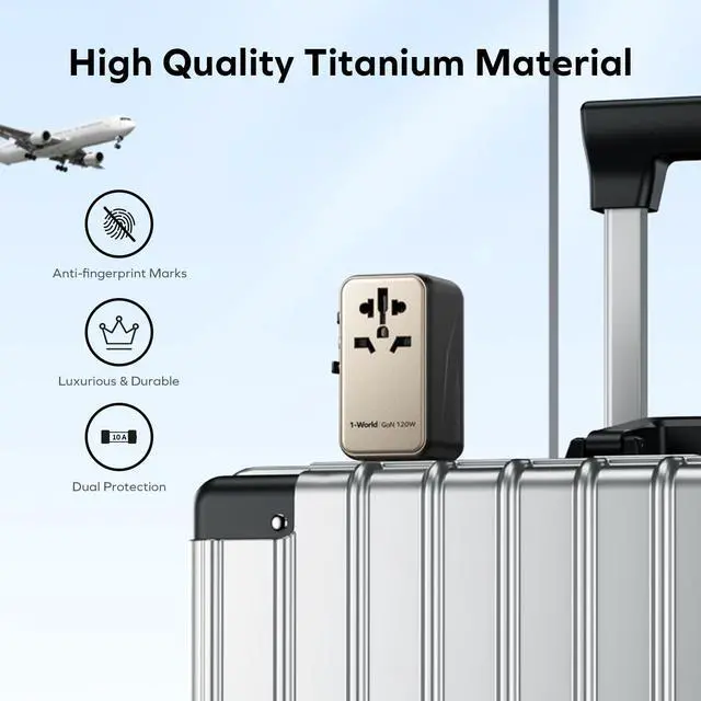 Alt view image 6 of 7 - MOMAX Universal Travel Adapter, 120W GaN Fast International Power Adapter, 3 USB C & 1 USB A, Worldwide Travel Plug Adapter, All-in-One Worldwide Wall Charger for USA European UK AUS (Type C/G/A/I)