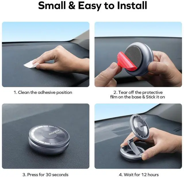 Alt view image 7 of 7 - MOMAX Magsafe Car Mount, N52 Magnetic Car Phone Mount, 905° Rotation Cell Phone Mount for Dashboard Windshield, Phone Holder Mount Fit for iPhone 15 14 13 12 Pro Max Plus Mini
