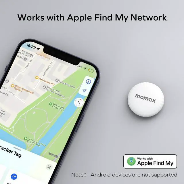 Alt view image 2 of 7 - MOMAX Key Finder, Tracker Tag, Works with Apple Find My (iOS Only), Key Tracker with APP,Sound Location, Key Locator Tracker for Luggage, Suitcase, Wallet, Pet, Kid, White