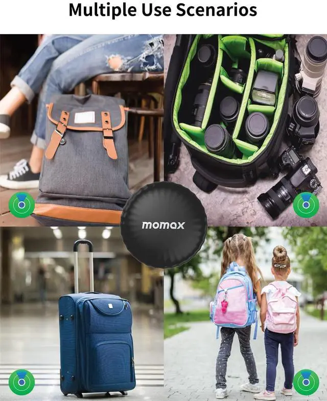 Alt view image 6 of 7 - MOMAX Item Finder, Lost Key Finder Works with Apple Find My(iOS Only), Finder with APP, Sound Location, 1 Year Replaceable Battery, Key Locator for Luggage, Suitcase, Wallet