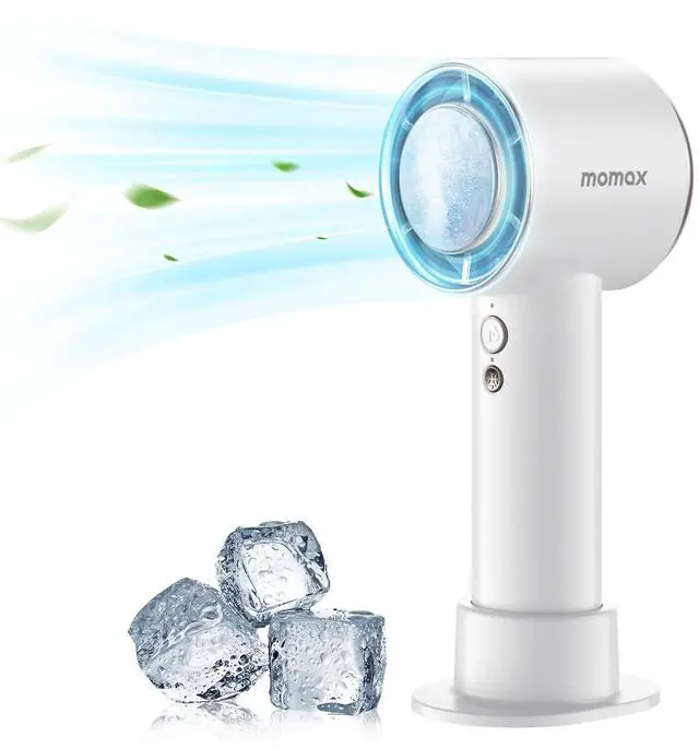 Main image of MOMAX Handheld Fan with Ice Cooling, Fast Cooling to 46°F, USB Rechargeable, Mini Fan with 12000RPM, Portable Fan for Summer/Outdoor, Gifts for Women and Child