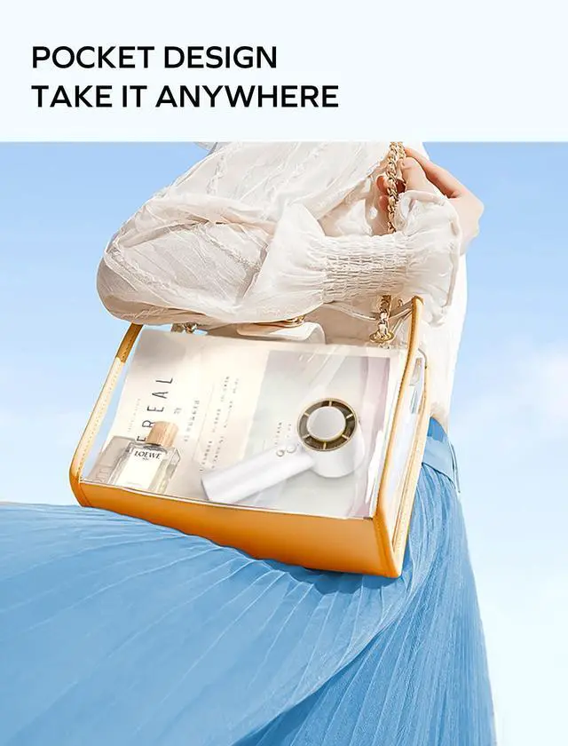 Alt view image 6 of 6 - MOMAX Handheld Fan with Ice Cooling, Fast Cooling to 46°F, USB Rechargeable, Mini Fan with 12000RPM, Portable Fan for Summer/Outdoor, Gifts for Women and Child