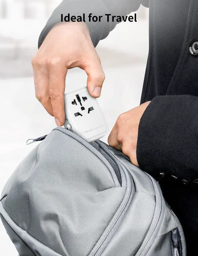 Alt view image 7 of 7 - MOMAX Universal Travel Adapter, 70W GaN International Power Adapter, 3 USB-C & 2 USB-A, Worldwide Travel Plug Adapter, International Power Adapter for Most Europe, USA Japan, Australia (Type C/A/G/I)