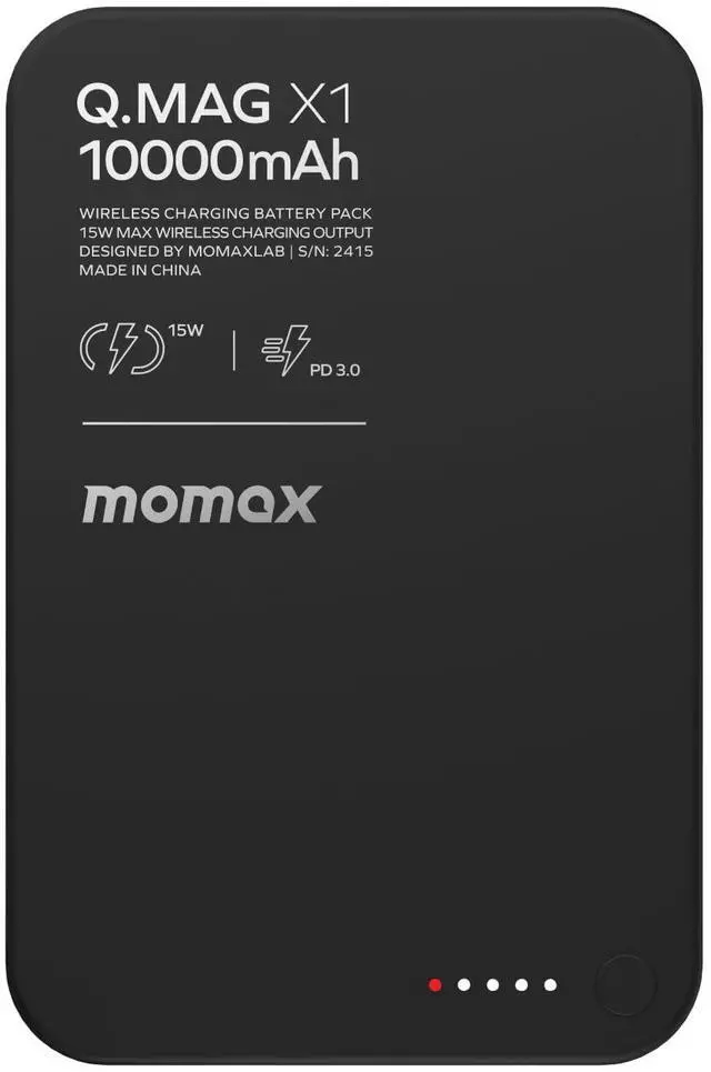 Main image of MOMAX Q.MAG Portable Charger Wireless 10000mAh, 0.5" Slim Power Bank Fast Charging Magnetic Battery Pack for iPhone Air/17 Pro Max/17 Pro/16/15/14/13/12 (1*USBC Port PD20W, No Lightning)
