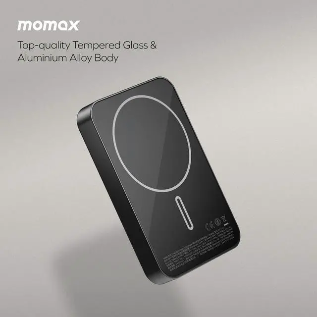 Alt view image 5 of 5 - MOMAX Q.MAG Portable Charger Wireless 10000mAh, 0.5" Slim Power Bank Fast Charging Magnetic Battery Pack for iPhone Air/17 Pro Max/17 Pro/16/15/14/13/12 (1*USBC Port PD20W, No Lightning)