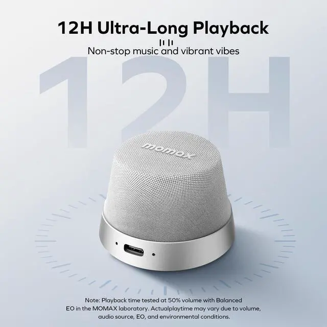 Alt view image 4 of 7 - Magnetic Portable Bluetooth Speaker, IPX6 Waterproof Mini Shower Speaker, Enhanced Bass, 12H Playtime, TWS Stereo, USB-C Outdoor Speaker, Travel & Gift Ideas, Silver