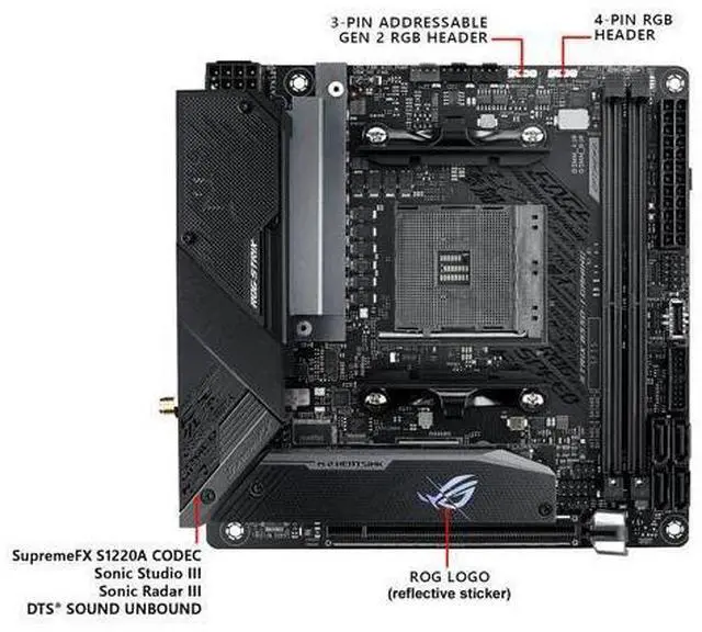 Alt view image 10 of 14 - ASUS ROG STRIX B550-I GAMING AM4 AMD B550 SATA 6Gb/s Mini ITX AMD Motherboard