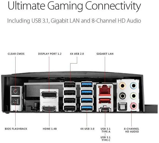 Alt view image 15 of 18 - ASUS ROG Maximus IX Hero LGA1151 DDR4 DP HDMI M.2 USB 3.1 ATX Motherboard