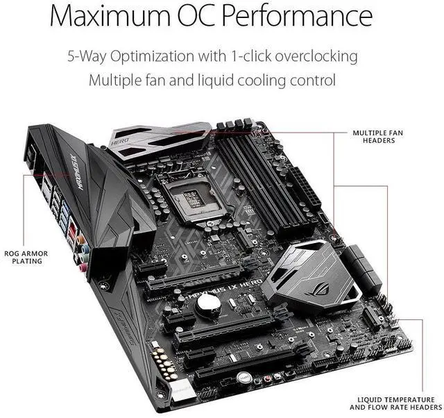 Alt view image 14 of 18 - ASUS ROG Maximus IX Hero LGA1151 DDR4 DP HDMI M.2 USB 3.1 ATX Motherboard