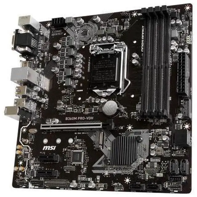 Alt view image 8 of 10 - MSI B360M PRO-VDH Intel B360 LGA 1151 DDR4 64GB Micro ATX Motherboard