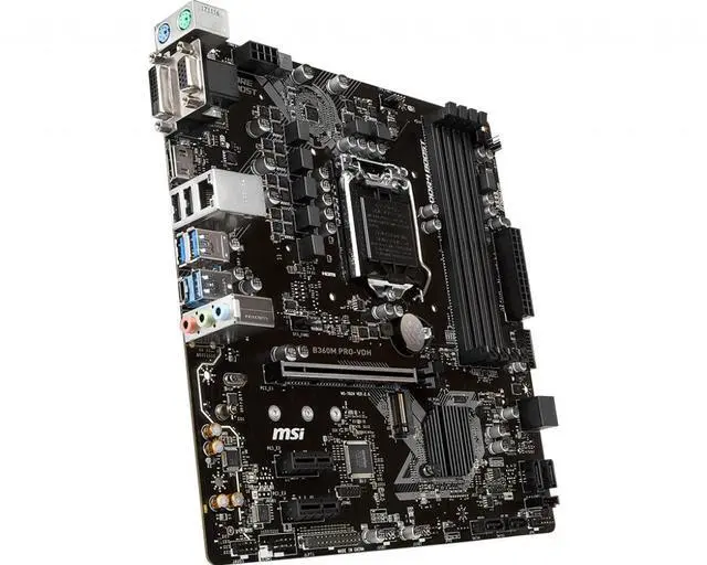 Alt view image 7 of 10 - MSI B360M PRO-VDH Intel B360 LGA 1151 DDR4 64GB Micro ATX Motherboard