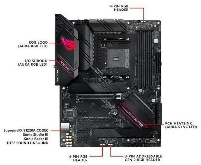 Alt view image 10 of 14 - ASUS ROG STRIX B550-F GAMING AM4 AMD B550 SATA 6Gb/s ATX AMD Motherboard