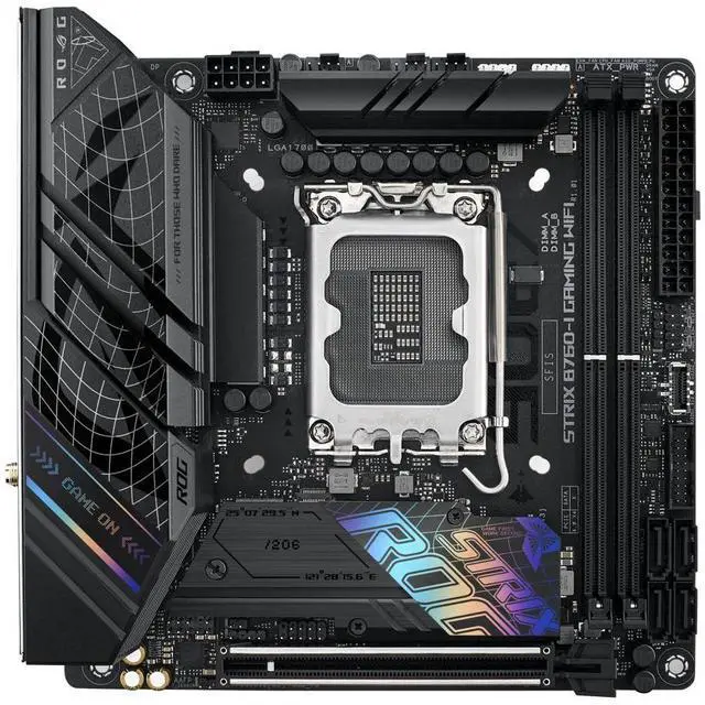 Alt view image 8 of 10 - ASUS ROG Strix B760-I Gaming WiFi Intel B760(13th and 12th Gen) LGA 1700 mini-ITX motherboard, 8 + 1 power stages, DDR5 up to 7600 MT/s, PCIe 5.0, two M.2 slots, WiFi 6E, USB 3.2 Gen 2x2 Type-C