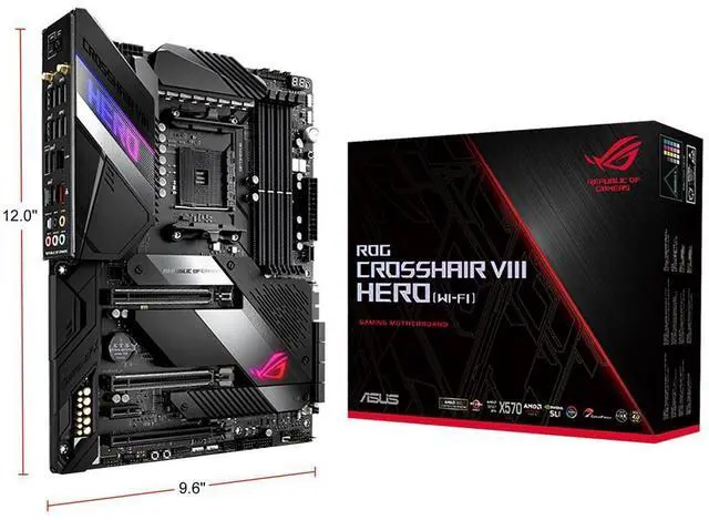 Alt view image 9 of 10 - ASUS AMD AM4 ROG X570 Crosshair VIII Hero (Wi-Fi) ATX Motherboard with PCIe 4.0, Dual M.2, SATA 6Gb/s, USB3.2 Gen 2, 2.5Gbps LAN, WiFi 6