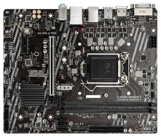 Alt view image 5 of 6 - MSI H410M-A PRO Intel H410 LGA 1200 DDR4 64GB Micro ATX Motherboard