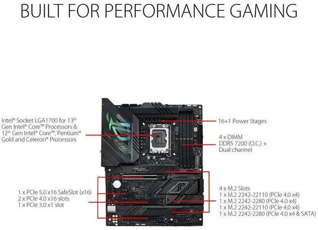 Alt view image 6 of 11 - ROG STRIX Z790-F GAMING WIFI Intel LGA 1700 ATX Motherboard