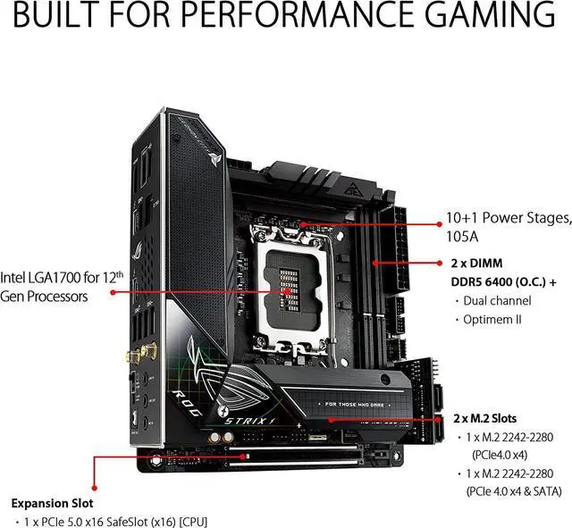 Alt view image 5 of 9 - ASUS ROG STRIX Z690-I GAMING WIFI Intel Intel Z690 LGA Mini-ITX M.2 Desktop Motherboard A