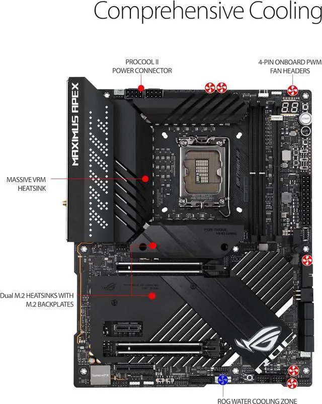 Alt view image 6 of 7 - ASUS ROG MAXIMUS Z690 APEX Intel LGA 1700 Intel Z690 ATX Desktop Motherboard A