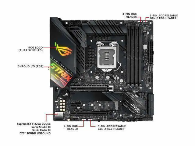 Alt view image 3 of 5 - ASUS ROG STRIX Z490-G GAMING LGA 1200 Micro ATX Intel Motherboard