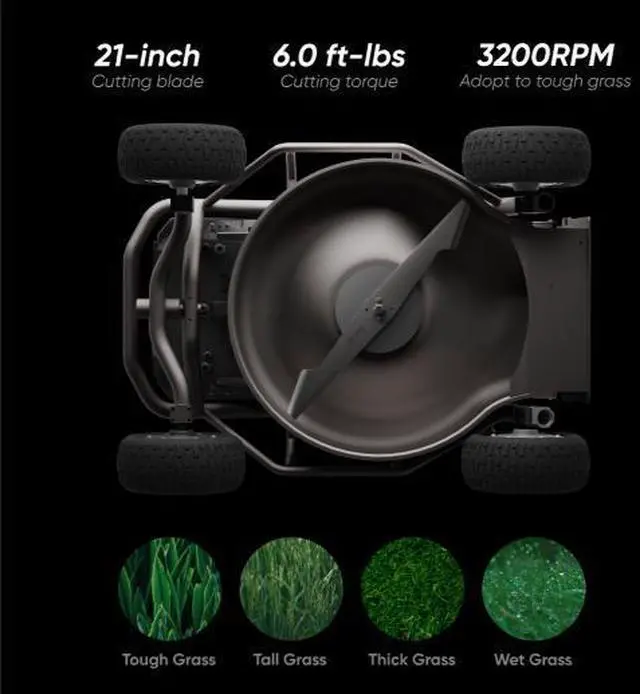 Alt view image 3 of 7 - Mowrator Remote Control Lawn Mower S1 4WD 56V18Ah 85° Slope(Wide Wheels Version), Multi-Functions RC Lawn Mower with 1.5-4.3 Inch Cutting Height 21 Inch Real Blade with Mowing 1.12 Acres