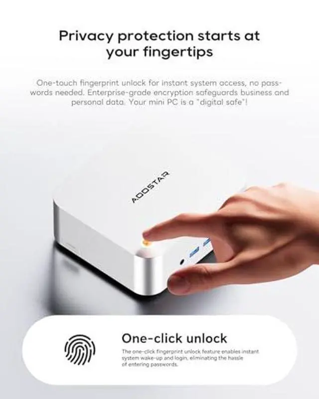 Alt view image 3 of 6 - AOOSTAR MACO Mini PC Ryzen 7 PRO 8845HS(up to 5.1GHz), Barebone Mini PC