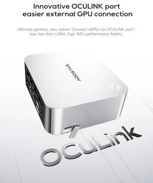 Alt view image 5 of 6 - AOOSTAR MACO Mini PC Ryzen 7 PRO 8845HS(up to 5.1GHz), Barebone Mini PC