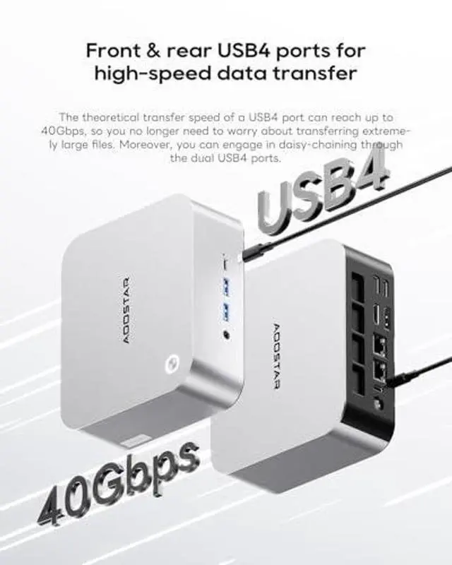 Alt view image 6 of 6 - AOOSTAR MACO Mini PC Ryzen 7 PRO 8845HS(up to 5.1GHz), Barebone Mini PC