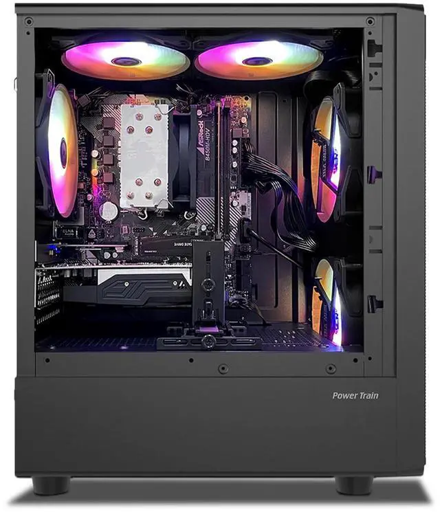 Alt view image 7 of 7 - Gaming PC Desktop Computer, AMD Ryzen 5 5500 up to 4.2GHz, Radeon RX 550 4GB, 16G DDR4 RAM, 1TB NVME SSD, WiFi 5.0, Prebuilt Gaming PC Tower Computer with RGB Fan