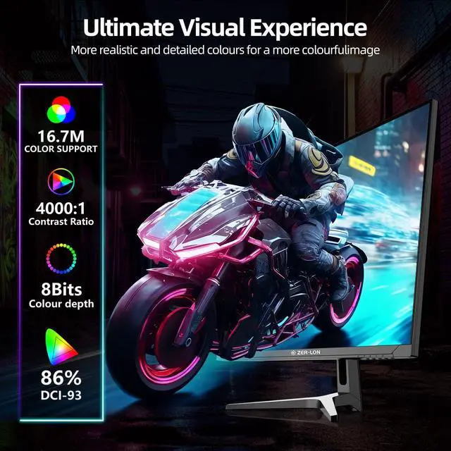 Alt view image 2 of 7 - ZER-LON 32 Inch 4K UHD (3840 x 2160) Computer Monitor, IPS 60Hz Ultra-Clear Screen, 100% sRGB, Eye Saver/Flicker Free Mode, FreeSync, Built-in Speaker, HDMI2.0 x2, DP1.4 x2