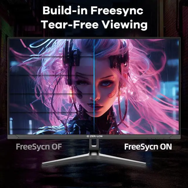 Alt view image 5 of 7 - ZER-LON 32 Inch 4K UHD (3840 x 2160) Computer Monitor, IPS 60Hz Ultra-Clear Screen, 100% sRGB, Eye Saver/Flicker Free Mode, FreeSync, Built-in Speaker, HDMI2.0 x2, DP1.4 x2