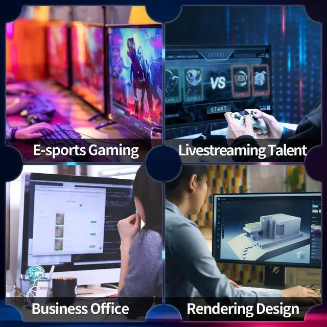 Alt view image 3 of 6 - Gaming PC Desktop Computer, AMD Ryzen 5 5500 up to 4.2GHz, RTX 4060 8G, 16G DDR4 RAM, 1TB NVME SSD, WiFi 5.0, Prebuilt Gaming PC Tower Computer with RGB Fan x 5
