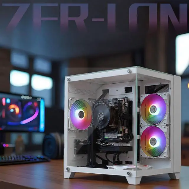 Alt view image 6 of 6 - Gaming PC Desktop Computer, AMD Ryzen 5 5500 up to 4.2GHz, RTX 4060 8G, 16G DDR4 RAM, 1TB NVME SSD, WiFi 5.0, Prebuilt Gaming PC Tower Computer with RGB Fan x 5