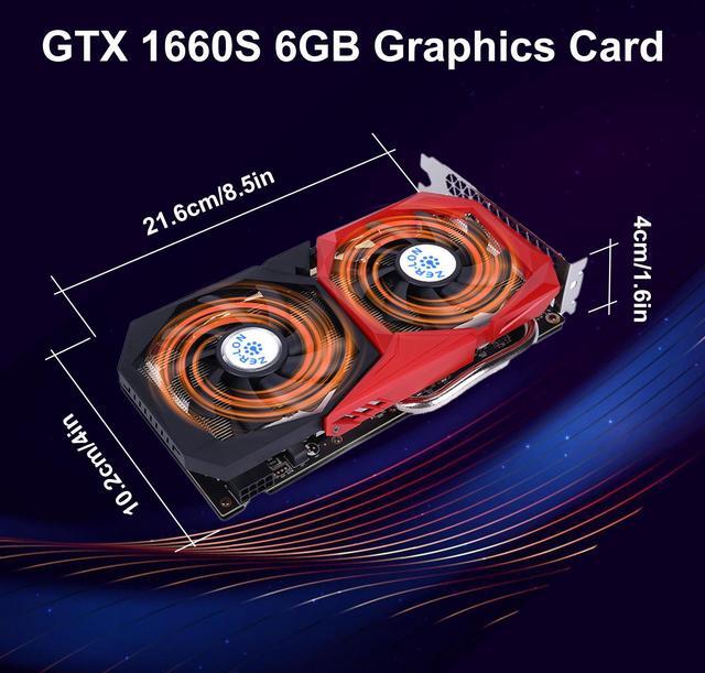Alt view image 6 of 6 - ZER LON GeForce GTX 1660 Super 6GB Graphics Cards, GDRR6 192Bit PCIE 3.0X16 Computer Gaming Gpu, Dual Freeze Fans Video Card with HDMI/DP/DVI Ports Support 4K and 8K HD