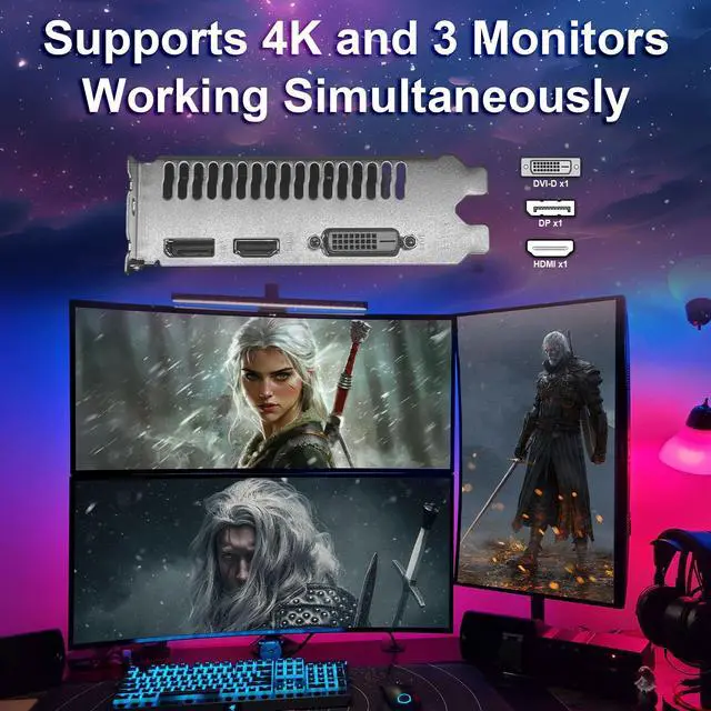 Alt view image 4 of 7 - ZER LON Radeon RX 550 Graphics Card, 4GB GDDR5 128 Bit 1183MHz DP HDMI DVI-Output GPU, PCIE 3.0 Computer Gpu Support Up to 4K Video Card for Office and PC Gaming