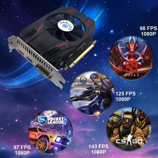 Alt view image 3 of 7 - ZER LON Radeon RX 550 Graphics Card, 4GB GDDR5 128 Bit 1183MHz DP HDMI DVI-Output GPU, PCIE 3.0 Computer Gpu Support Up to 4K Video Card for Office and PC Gaming
