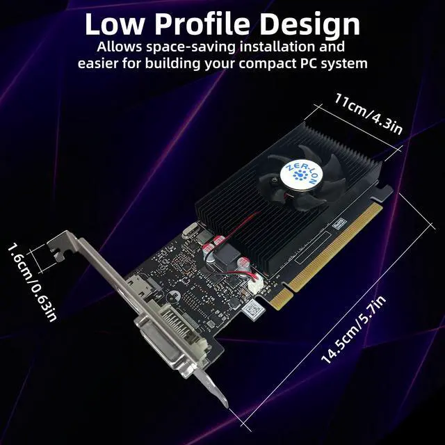 Alt view image 5 of 7 - ZER LON GeForce GT 1030 4G Low Profile Graphics Card, GDDR4 64Bit, HDMI/DVI Ports Support DirectX 12 Computer Gaming Video Card, Desktop GPU, Support 4K