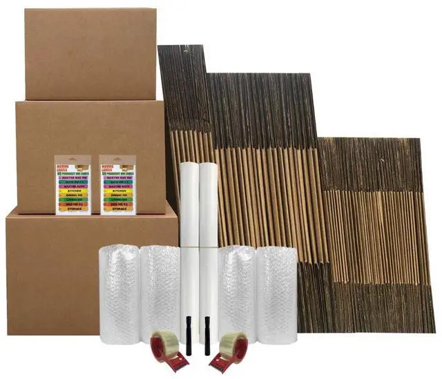Main image of UBMOVE 6 Room Bigger Boxes Kit 64 Boxes, Tape, Bubble, & Packing Paper