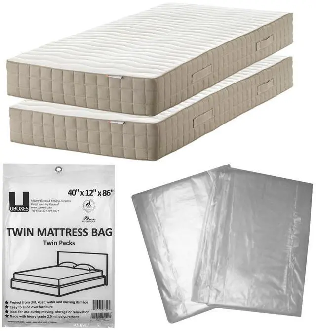 Main image of UBMOVE Twin Mattress Bags 40" x 12" x 86" Set of 2 for Box Spring & Mattress