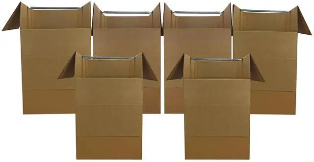 Main image of UBMOVE Shorty Space Saving Wardrobe Moving Boxes (Bundle of 6) 20" x 20" x 34" Moving Boxes