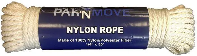 Main image of UBMOVE Nylon / Poly Tie Down Rope 50 feet x 1/4" Thick (White Fiber)