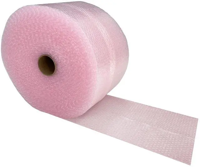 Main image of UOFFICE Polyethylene Pink Anti-Static Small Bubble Roll 175' x 12"