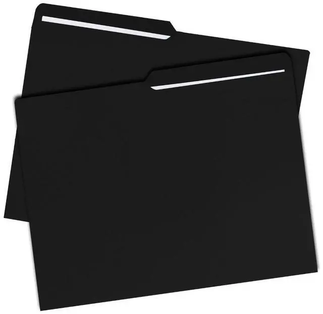Main image of UOFFICE File Folder Letter Size 1/2 Cut Tab 100 Pack Black