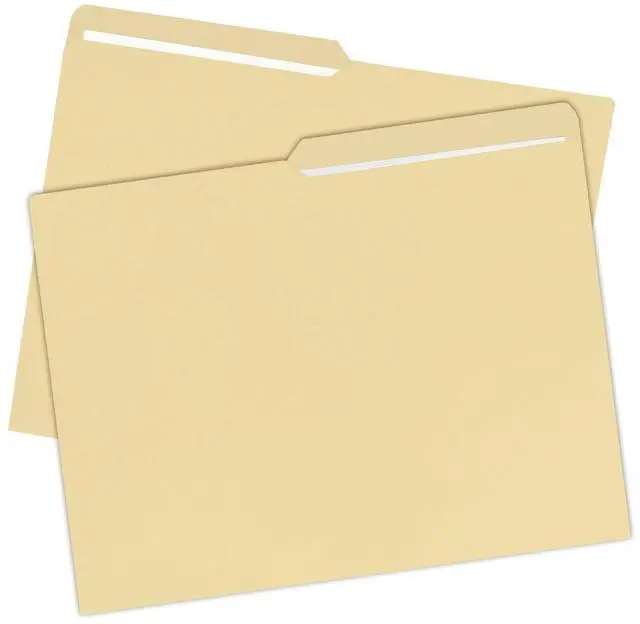 Main image of UOFFICE File Folder Letter Size 1/2 Cut Tab 100 Pack Manila