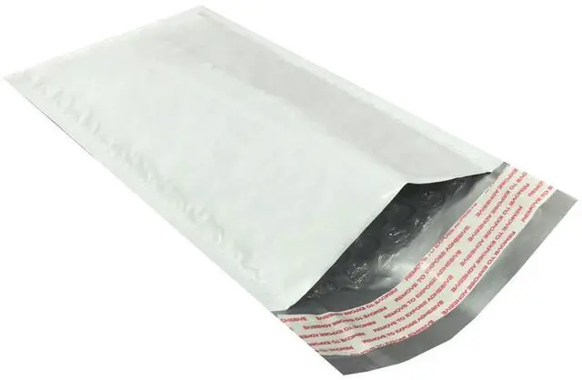 Main image of UOFFICE 100 White Poly Bubble Mailer Bags 4x8" - #000 Envelopes Self-Sealing