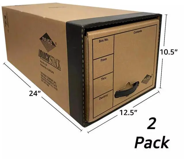 Alt view image 3 of 7 - UOFFICE Quick Stack Drawer File Boxes, 24" x 12.5" x 10.5", 2 Pack