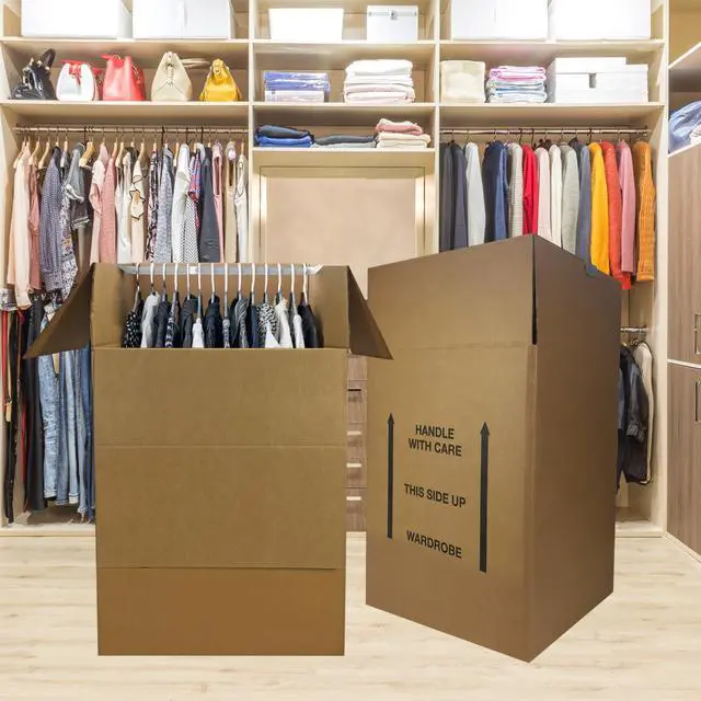 Alt view image 2 of 7 - UBMOVE Shorty Space Saving Wardrobe Moving Boxes (Bundle of 6) 20" x 20" x 34" Moving Boxes