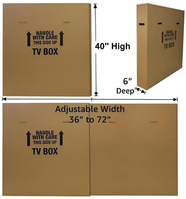 Alt view image 4 of 7 - UBMOVE TV Moving Box Fits Up to 70" (2 Pack)